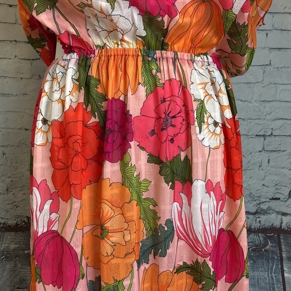 TRINA TURK sunny bloom asymmetrical one-shoulder maxi dress in multi M vacation - Picture 6 of 16